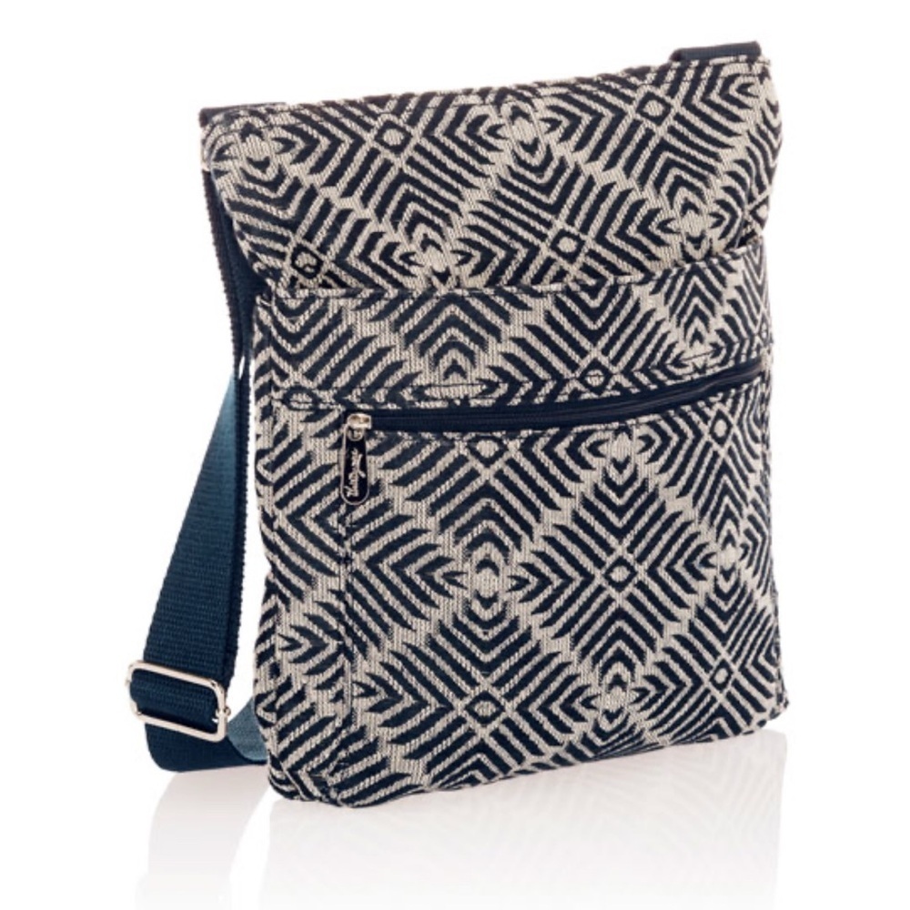 Thirty One Geometric Navy and Gray Organizing Shoulder bag